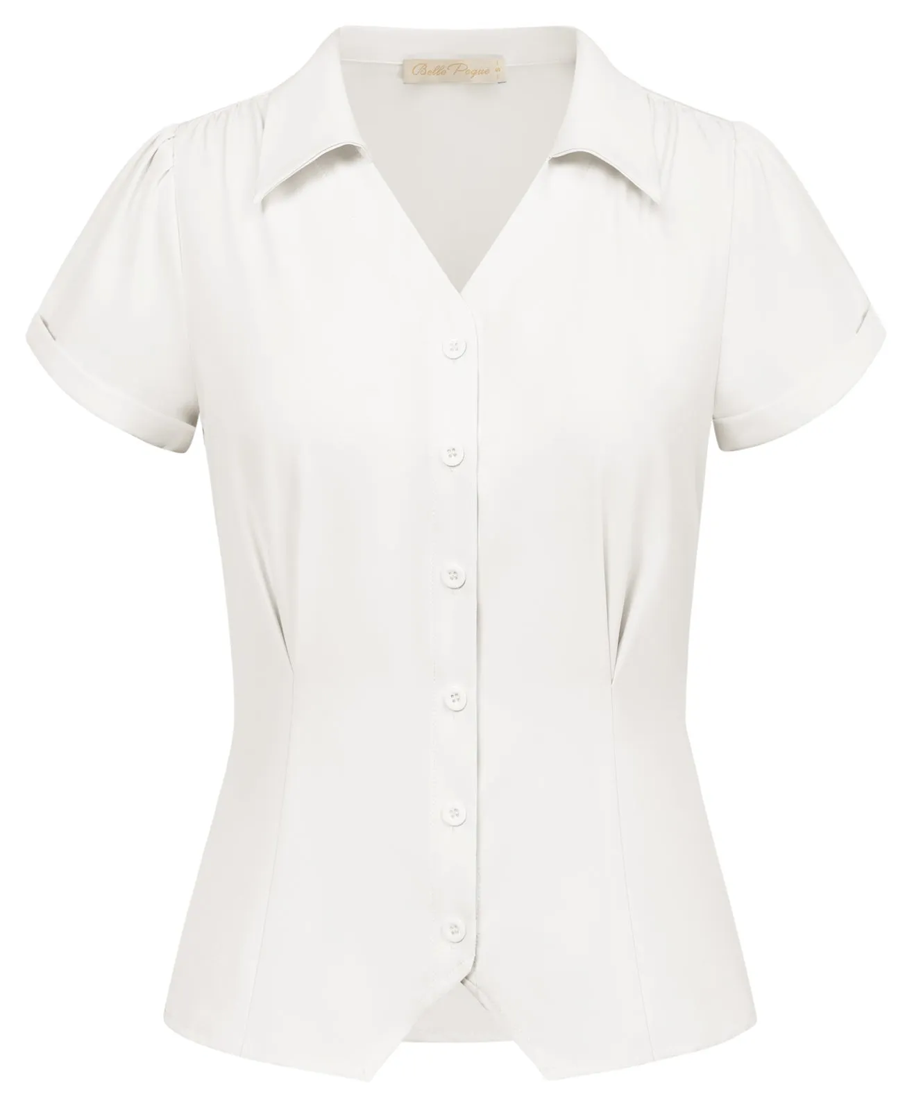 Fans Look of Short Sleeve Button Down Shirts Business Blouse Tops