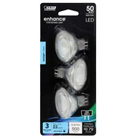 Feit Enhance MR16 GU5.3 LED Bulb Daylight 50 Watt Equivalence 3 pk