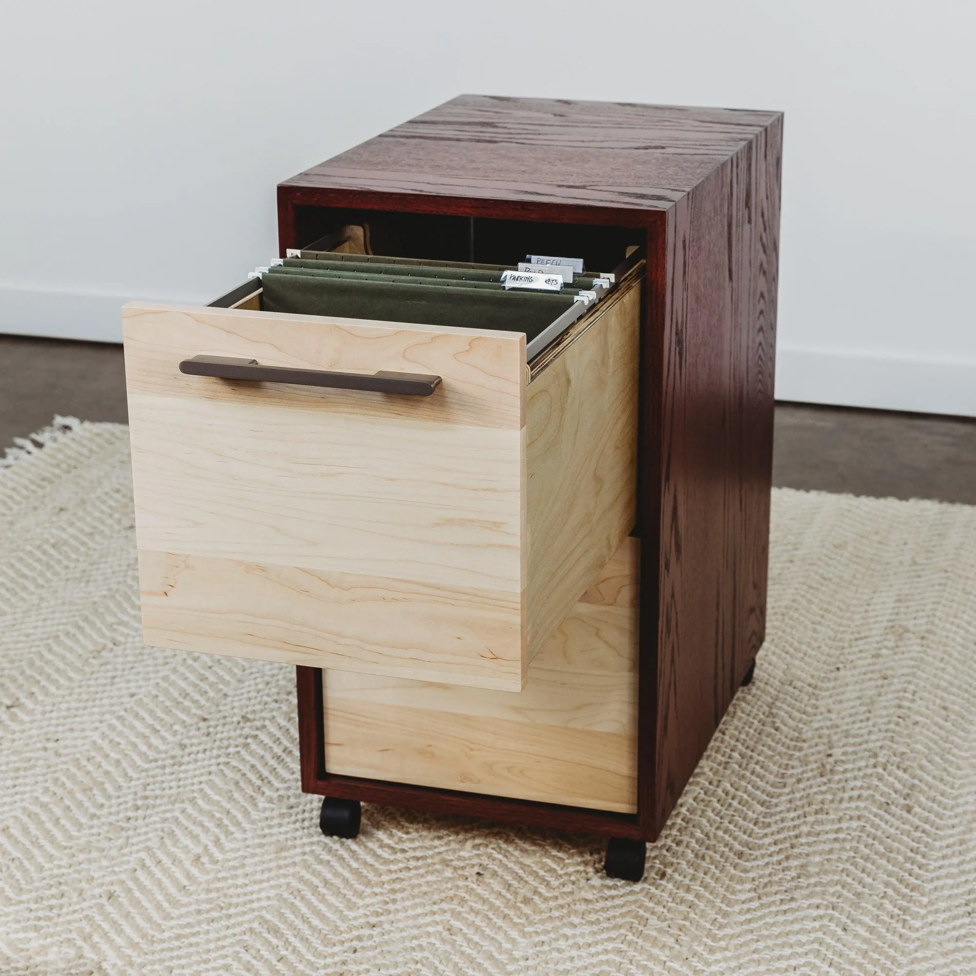 FILE // Modern Solid Wood File Cabinet Storage with Wheels for the Evolve Desk