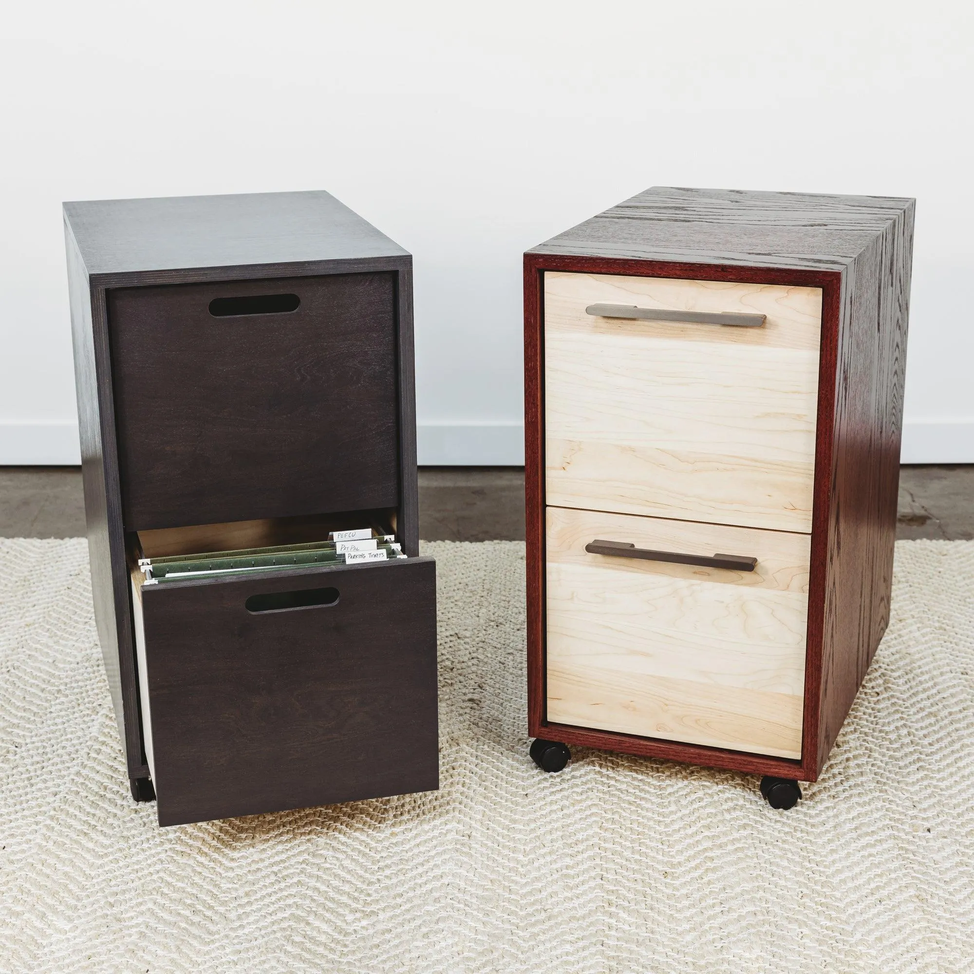 FILE // Modern Solid Wood File Cabinet Storage with Wheels for the Evolve Desk