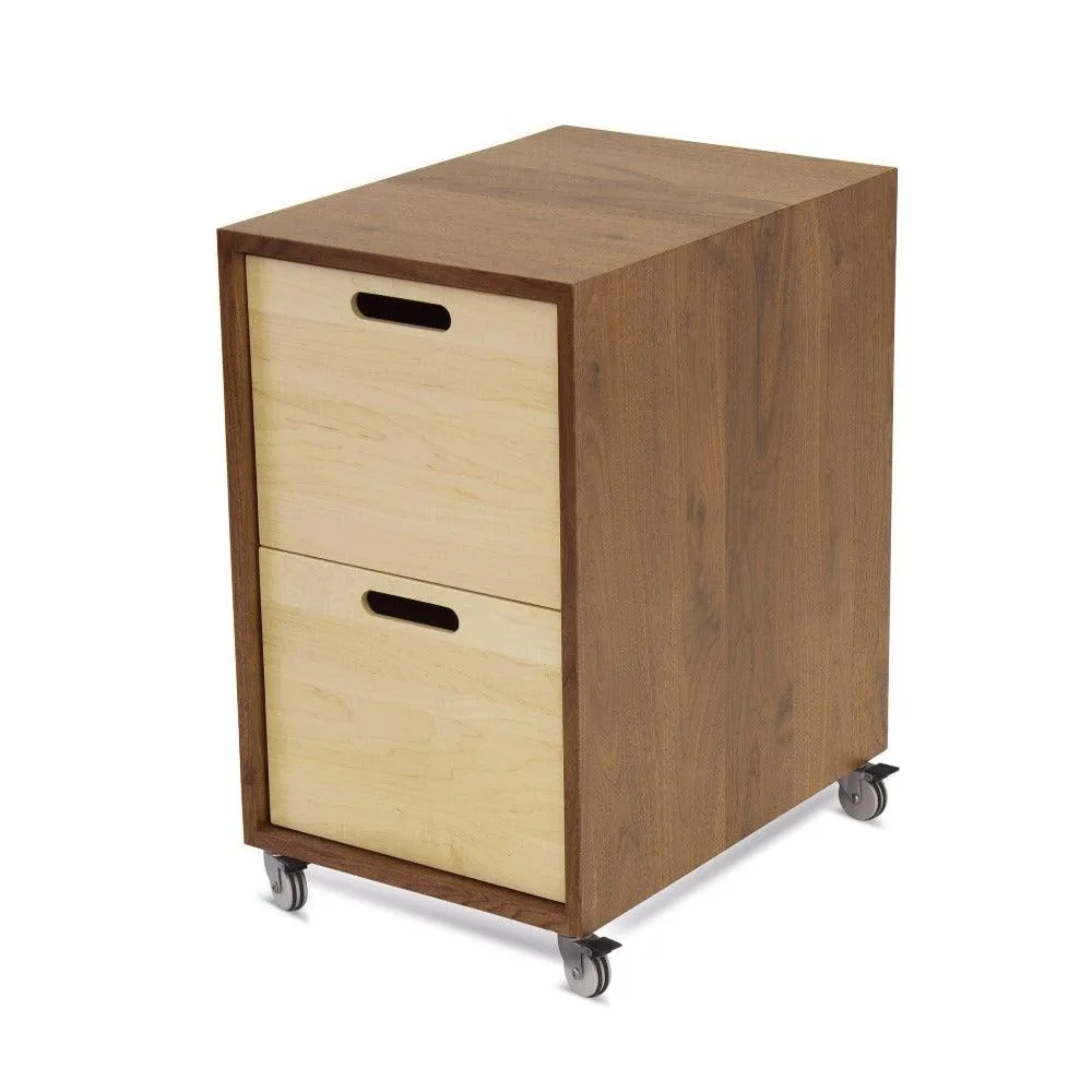 FILE // Modern Solid Wood File Cabinet Storage with Wheels for the Evolve Desk