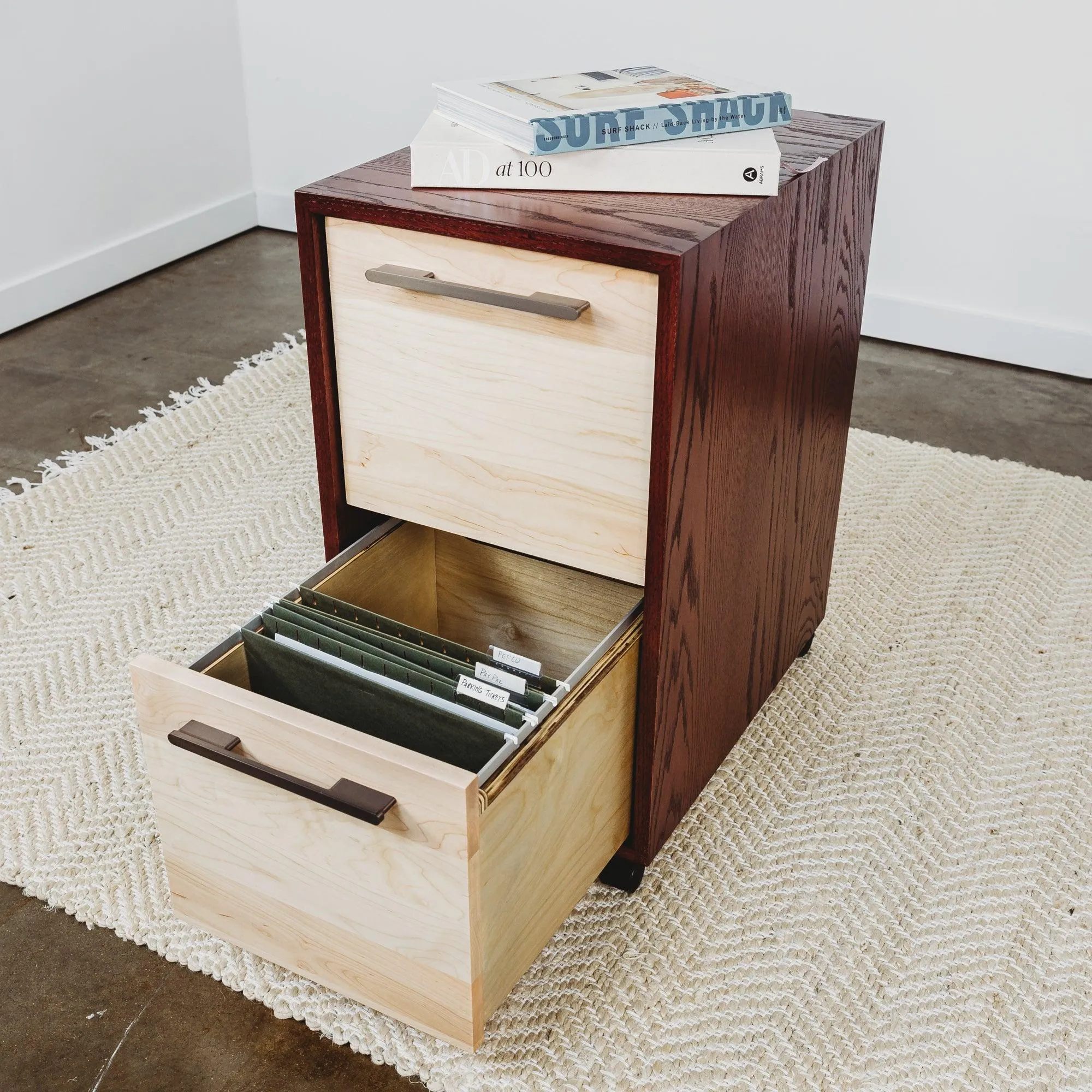 FILE // Modern Solid Wood File Cabinet Storage with Wheels for the Evolve Desk