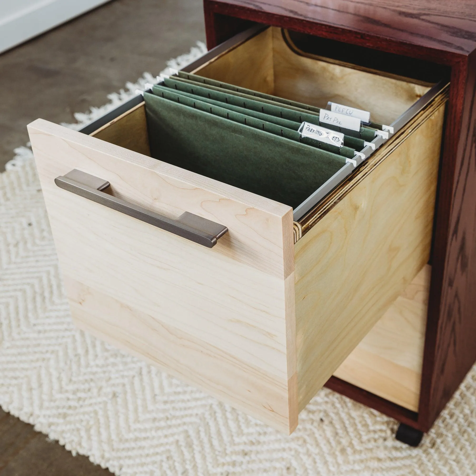 FILE // Modern Solid Wood File Cabinet Storage with Wheels for the Evolve Desk