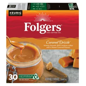 Folgers Caramel Drizzle Flavoured Coffee, Single-Serve K-Cup Pods For Keurig