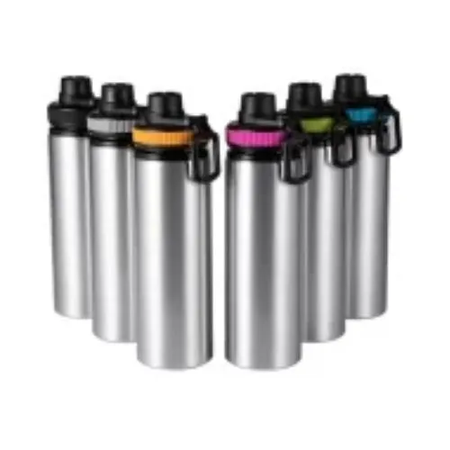 FULL CARTON - 50 x PROVENTURER Water Bottles - 850ml Flip Bottle - SILVER/BLACK