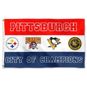 Fyon City of Pittsburgh Champions Sports Fans Team Flag  banner