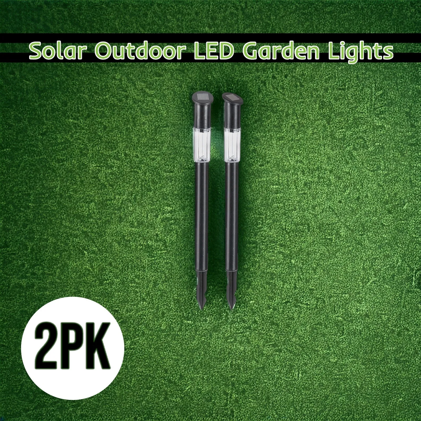 Garden Solar Outdoor LED Garden Lights - Black - (2)