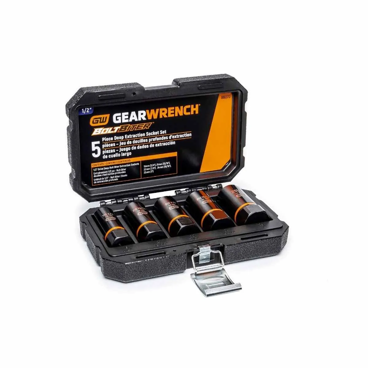 GearWrench 86070 5 Pc. 1/2" Drive Bolt Biter Deep Extraction Socket Set