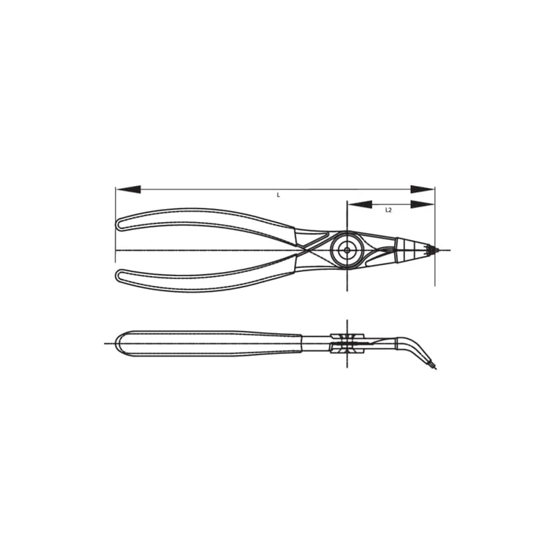 Gedore 2015013 Circlip Pliers For Internal Retaining Rings, Angled 45 Degrees