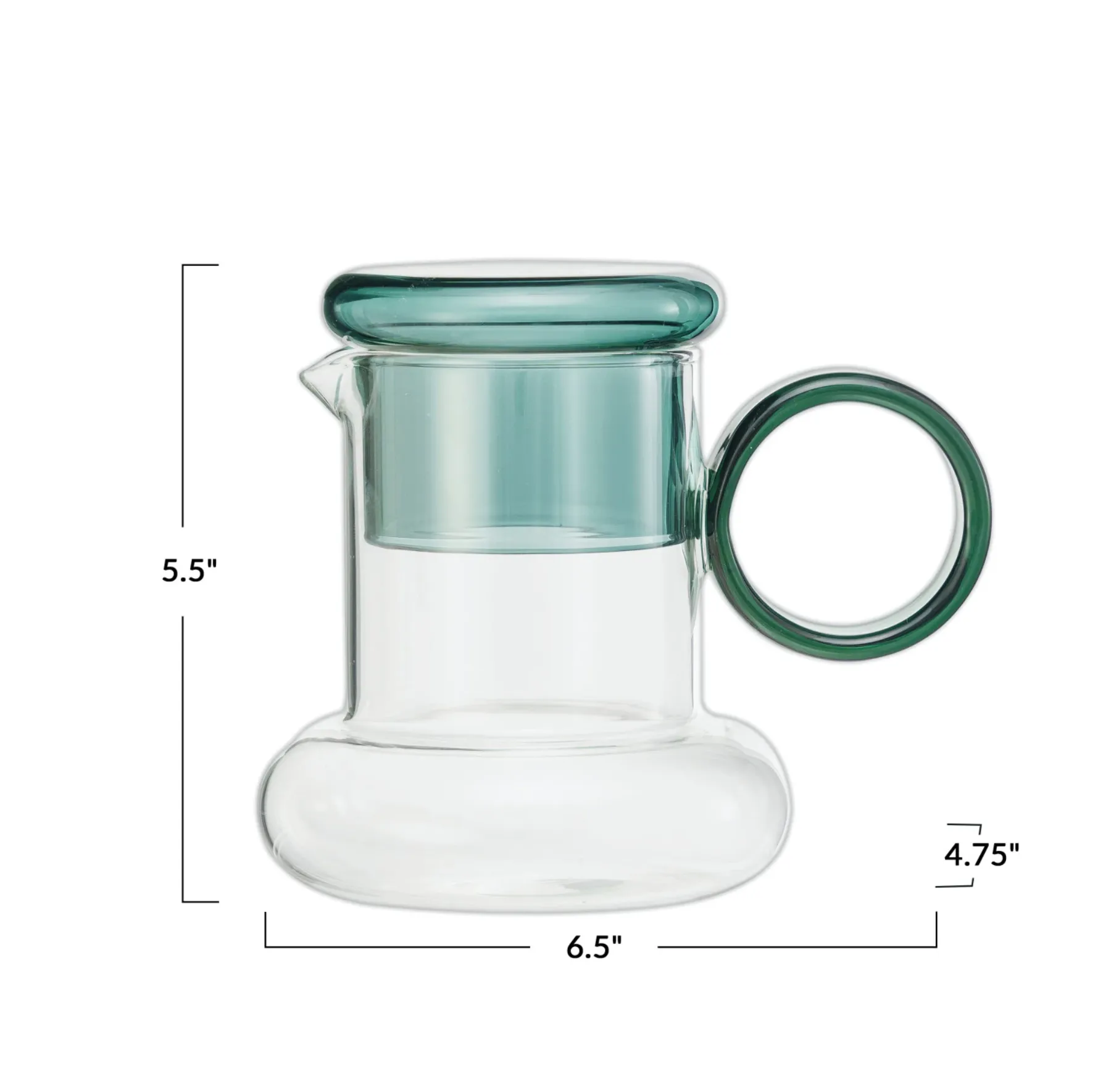 Glass Pitcher w/ Green Drinking Glass Set