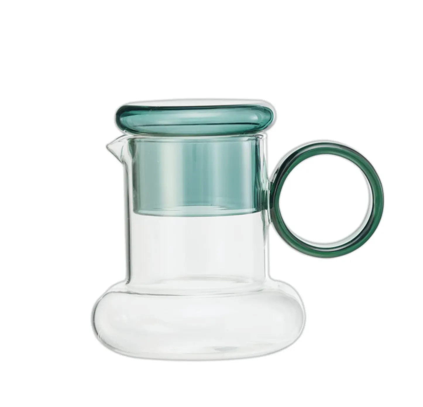 Glass Pitcher w/ Green Drinking Glass Set