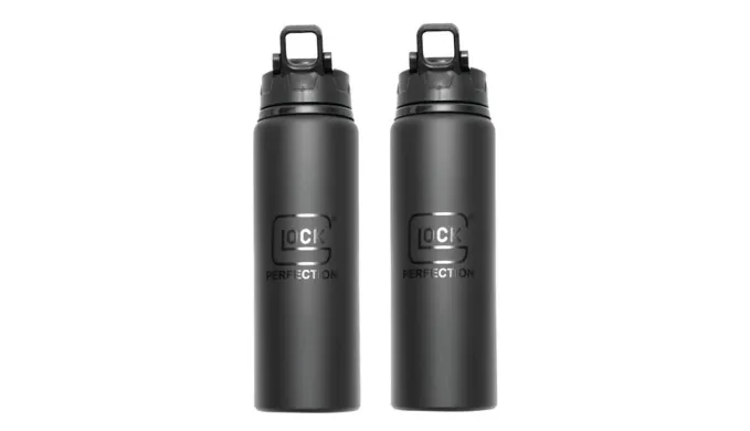 Glock Aluminum Water Bottle - Choice of 1 or 2 Pack -  Ships Same/Next Day!