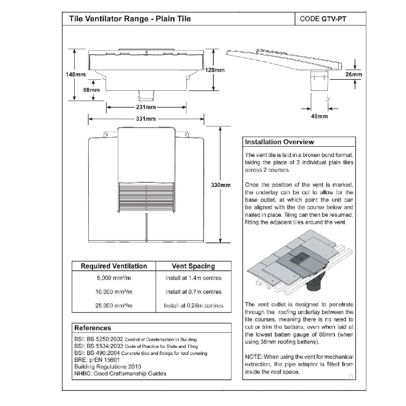 Granulated Sand Red Plain In-line Roof Tile Vent & Pipe Adapter