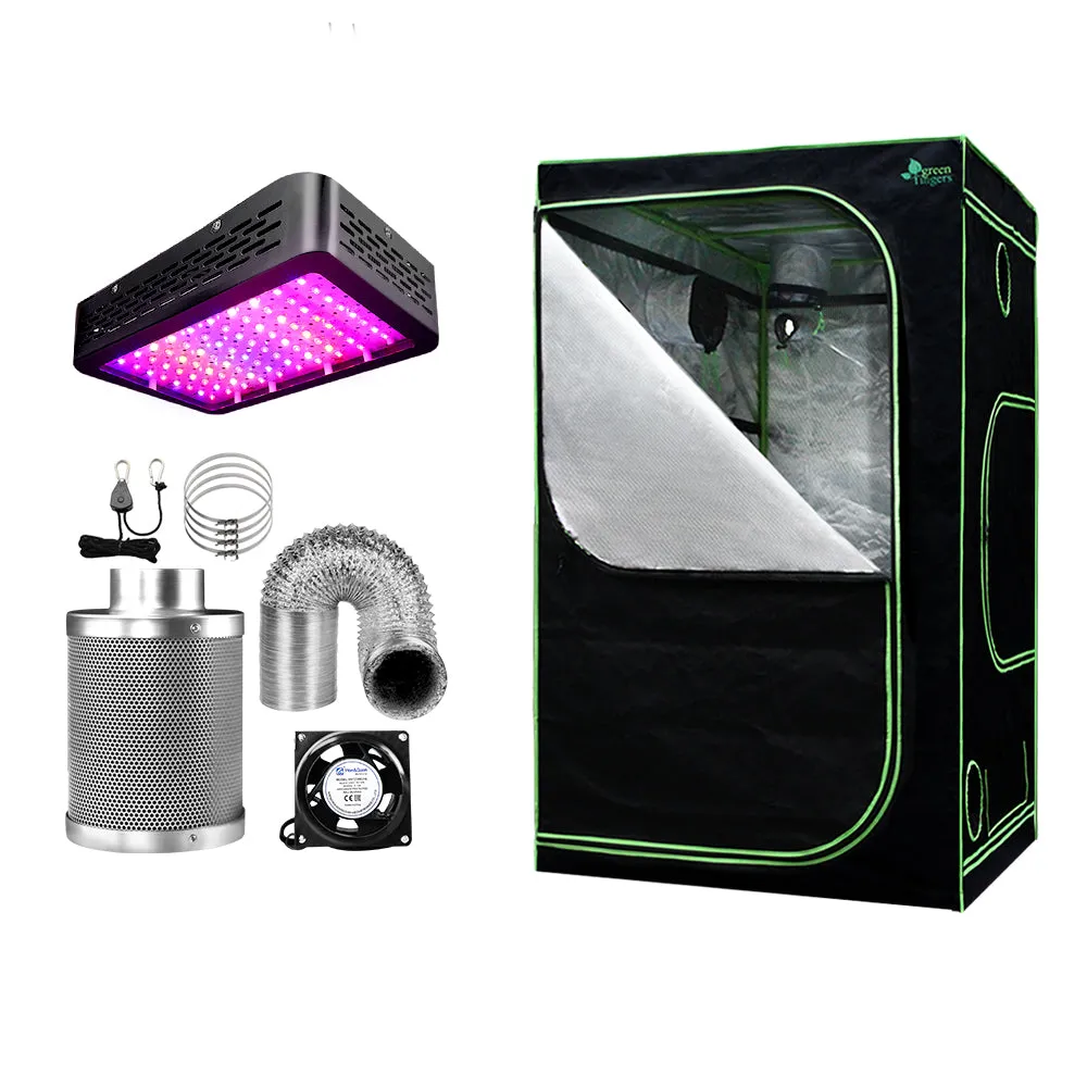 Grow Tent Light Kit 120x120x200CM 1000W LED 4" Vent Fan