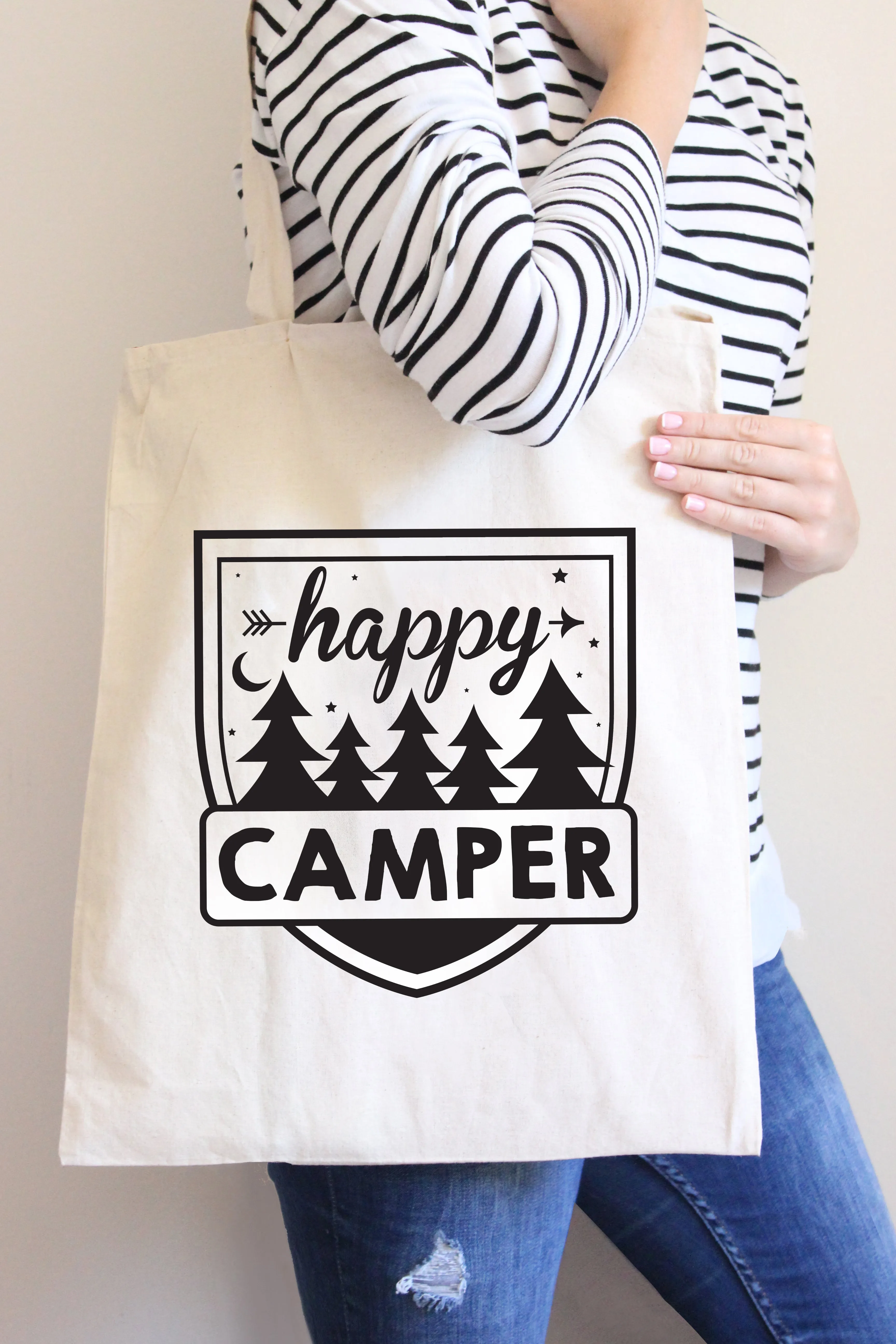 Happy Camper Template | SVG file | Use for t-shirts, mugs & tote bags