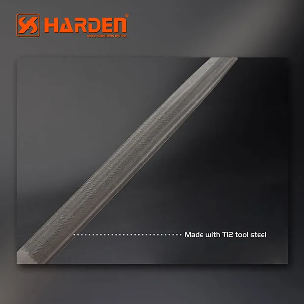 Harden Half round smooth file with soft handle 10"