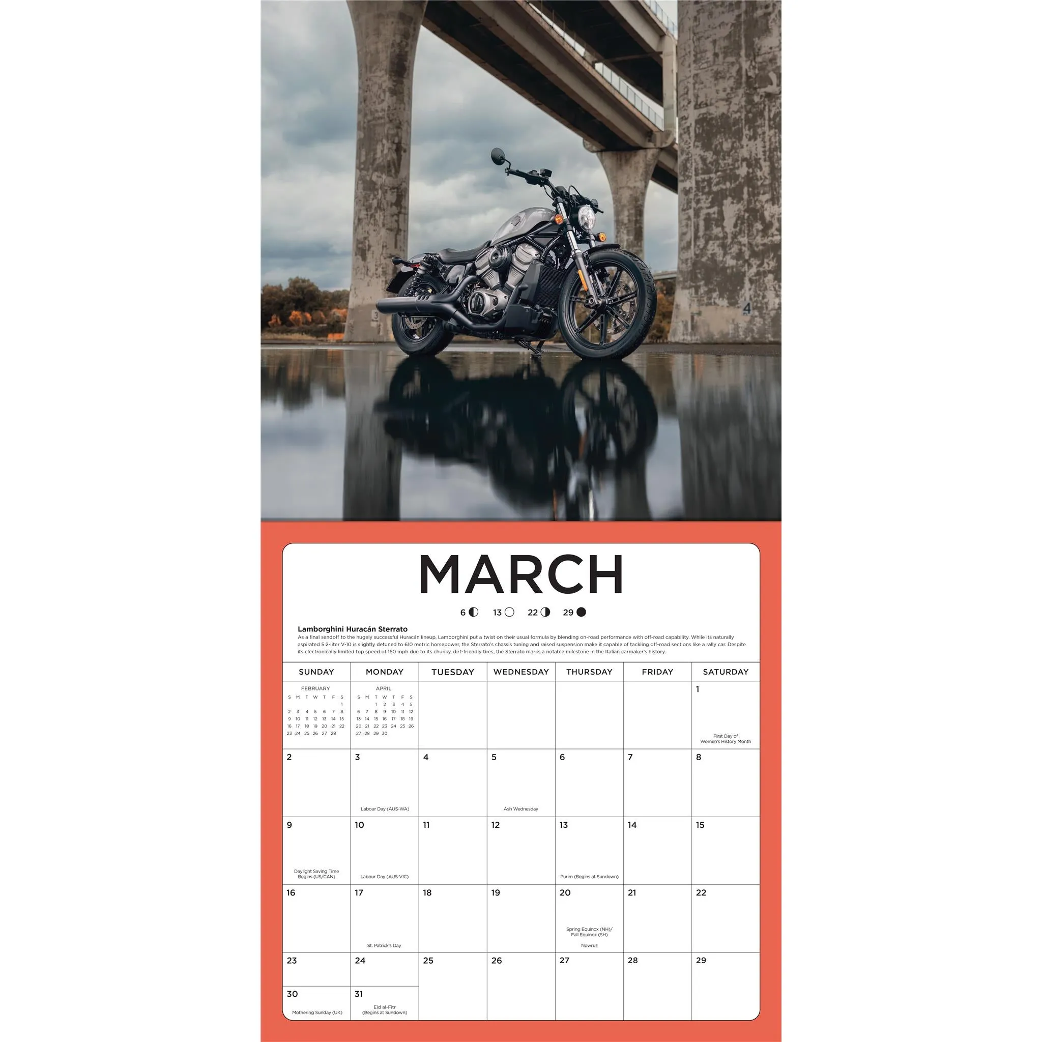 Harley Davidson Wall 2025 Calendar