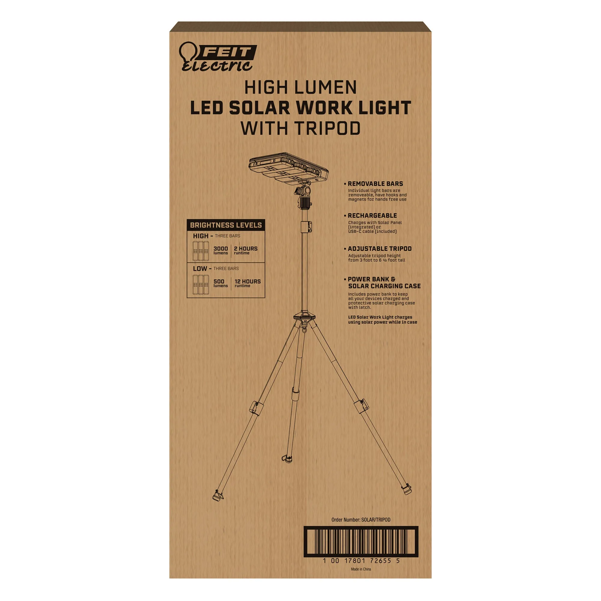 High Lumen LED Solar Work Light with Tripod