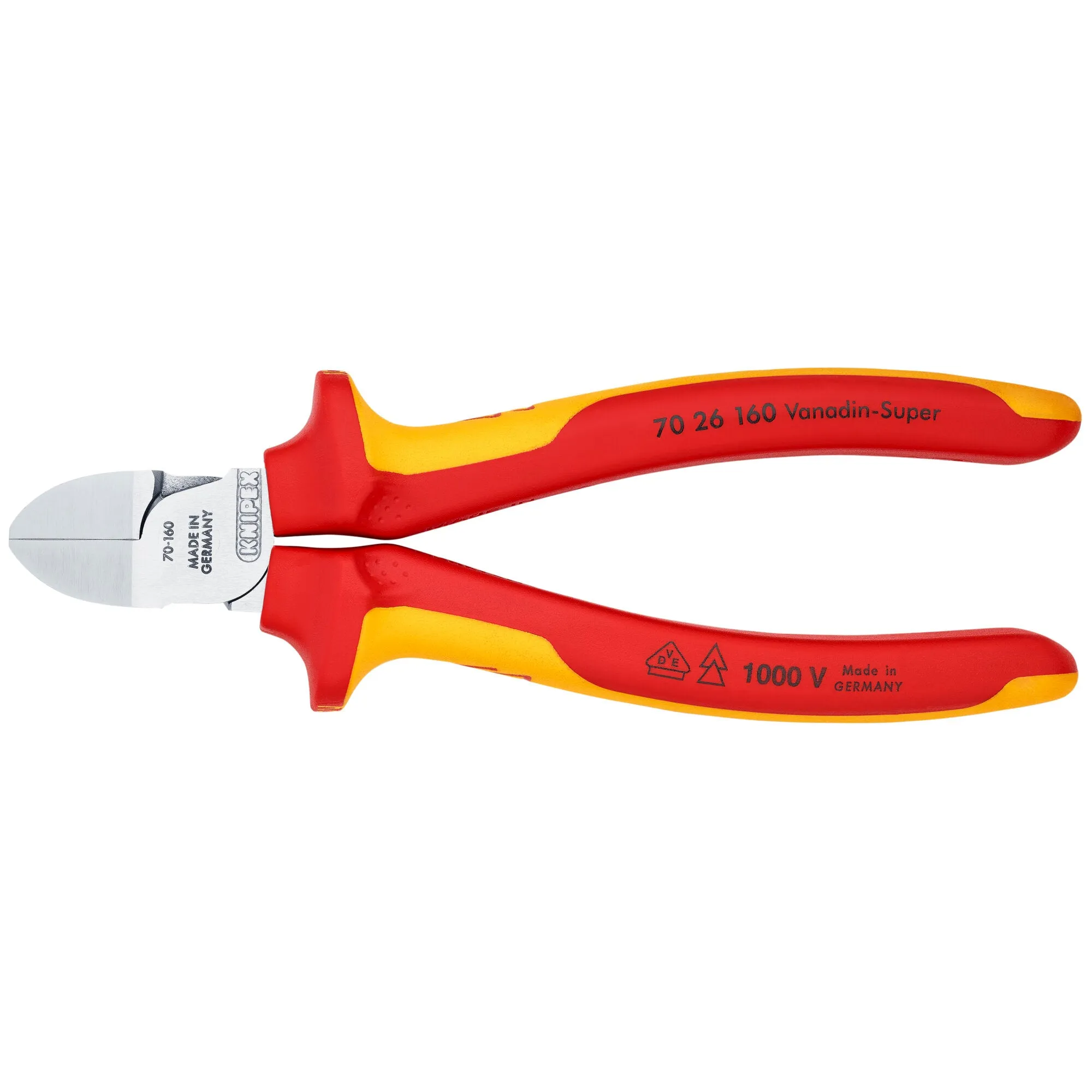 Knipex 70 26 160 6 1/4" Diagonal Cutters-1000V Insulated