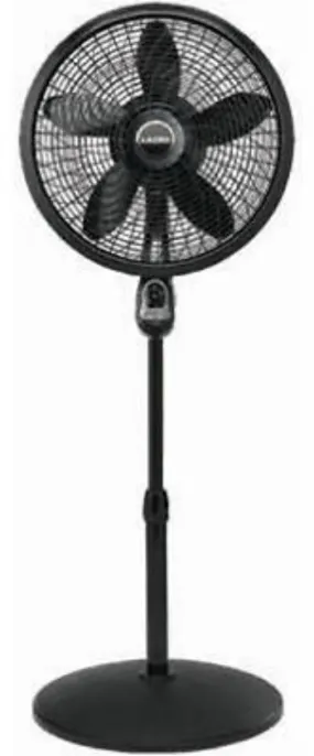 Lasko 1843 18" Black Pedestal Oscillating Programmable Remote Control Fan - Quantity of 1