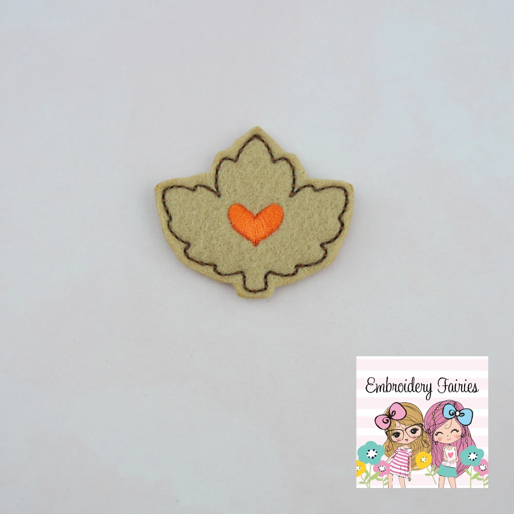 Leaf Heart Feltie File - Fall Feltie Design - Feltie Design - Embroidery Design - Embroidery File - Feltie File