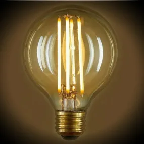 LED Filament Edison Globe G25 Light Bulb - 4.5 Watt - Amber - 2200K