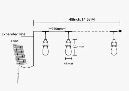 LED G45 Solar String Light Xmax Holiday Christmas #6974