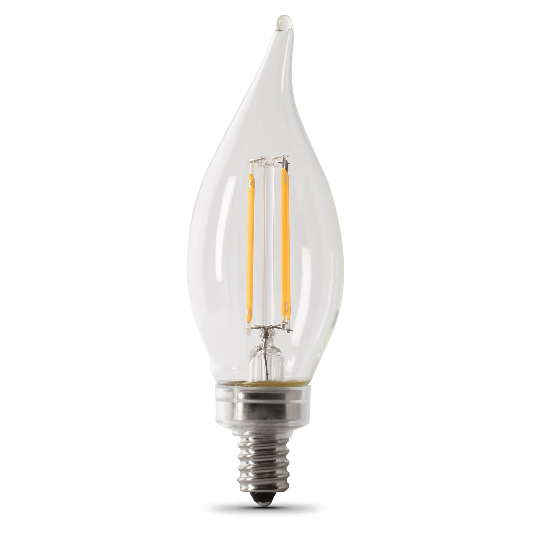 LED Light Bulbs, Candelabra Base, E12, Dimmable, Decorative Chandelier Bulb, Filament Clear Glass, 6 Pack