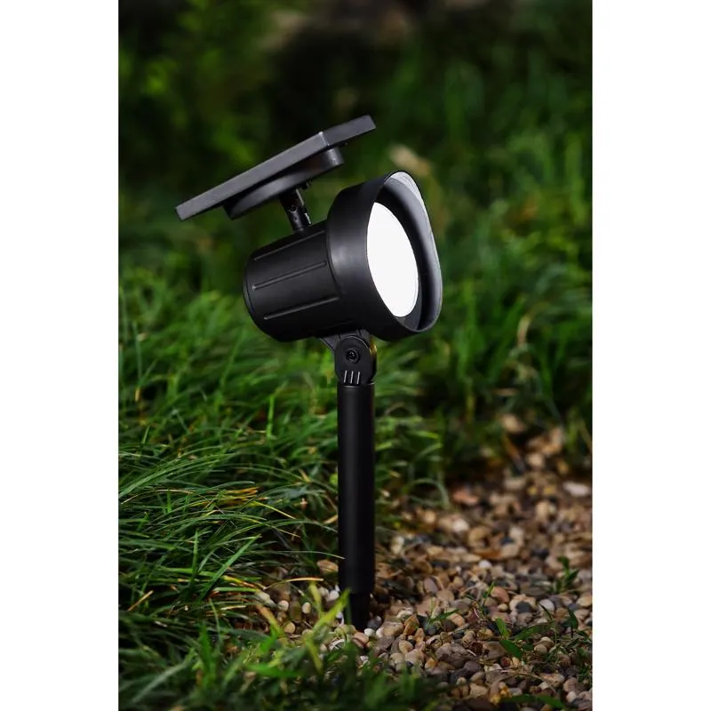 Living Accents Black Solar Powered 0.5 W LED Spotlight 1 pk