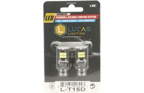 Lucas Lighting L-T15D LED Canbus High Output Light Bulbs for Vehicle Applications White (Pair)