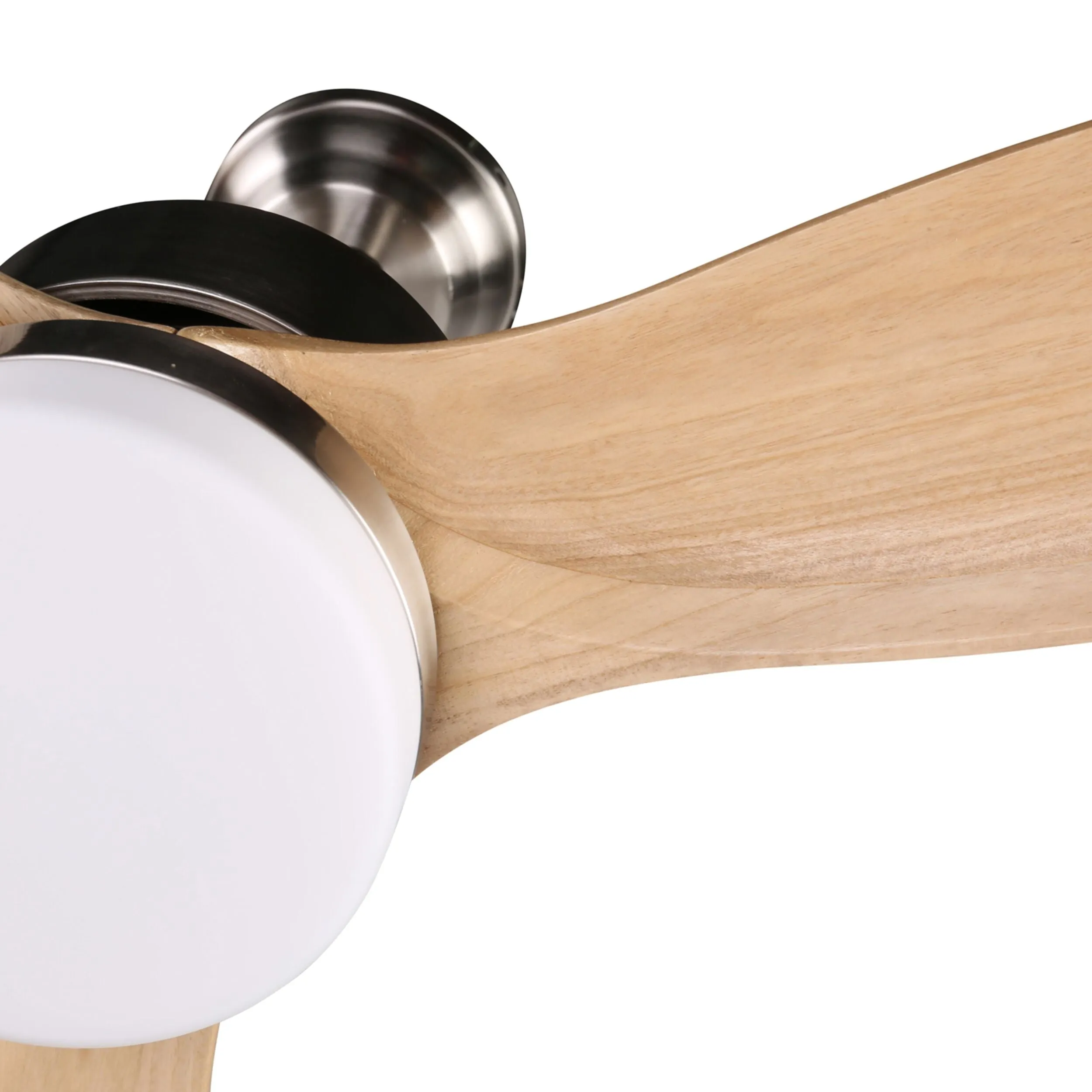 Madeira Indoor DC Ceiling Fan with LED Light & Remote - Natural Timber 132cm