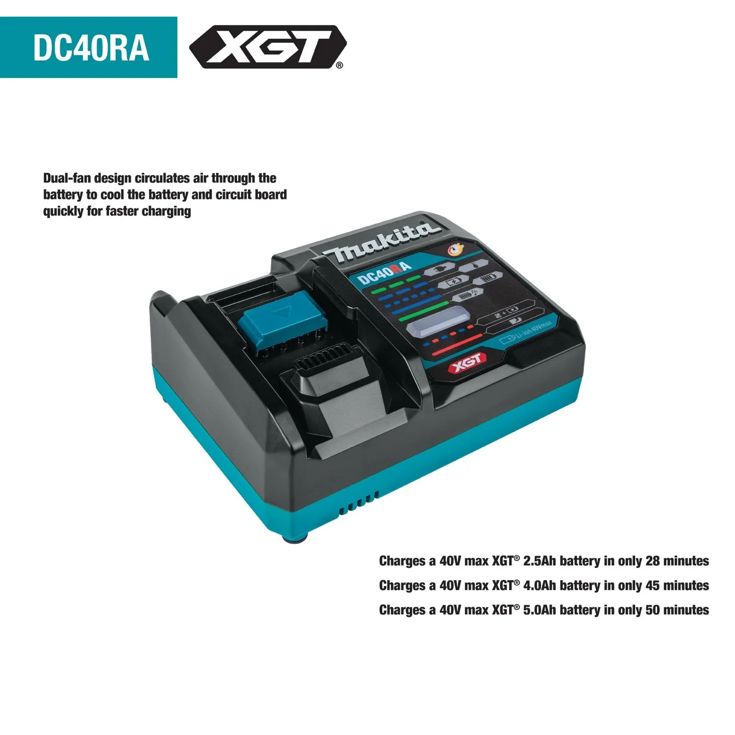 Makita (GAG04M1) 40V max XGT® Brushless 4‑1/2” / 5" Angle Grinder Kit, w/Electric Brake, AWS® Capable (4.0Ah)