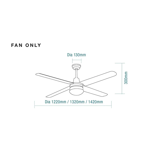 Martec Precision 48in 122cm Ceiling Fan White