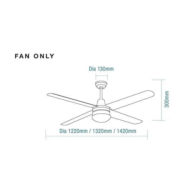 Martec Precision 56in 132cm Ceiling Fan 316 Stainless Steel