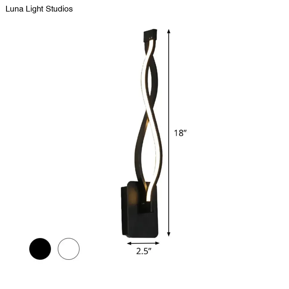 Minimalistic Metal LED Stairway Sconce in Warm/White Light - Black/White