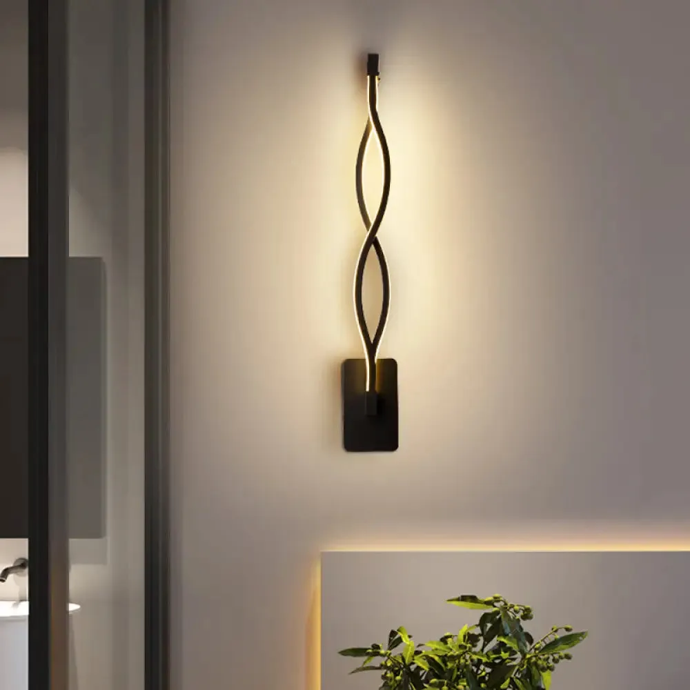 Minimalistic Metal LED Stairway Sconce in Warm/White Light - Black/White