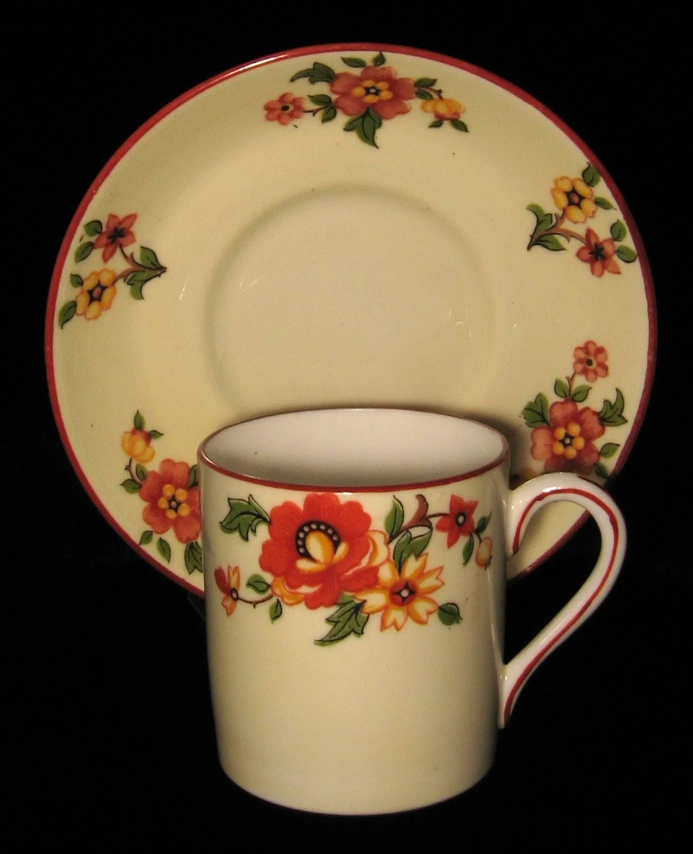 Mocha Cup And Saucer English Bone China Espresso Yellow 1950s