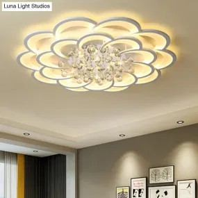 Modern Acrylic Flower LED Ceiling Light - Warm/White - 20.5"/27"/31.5" Wide - for Living Room