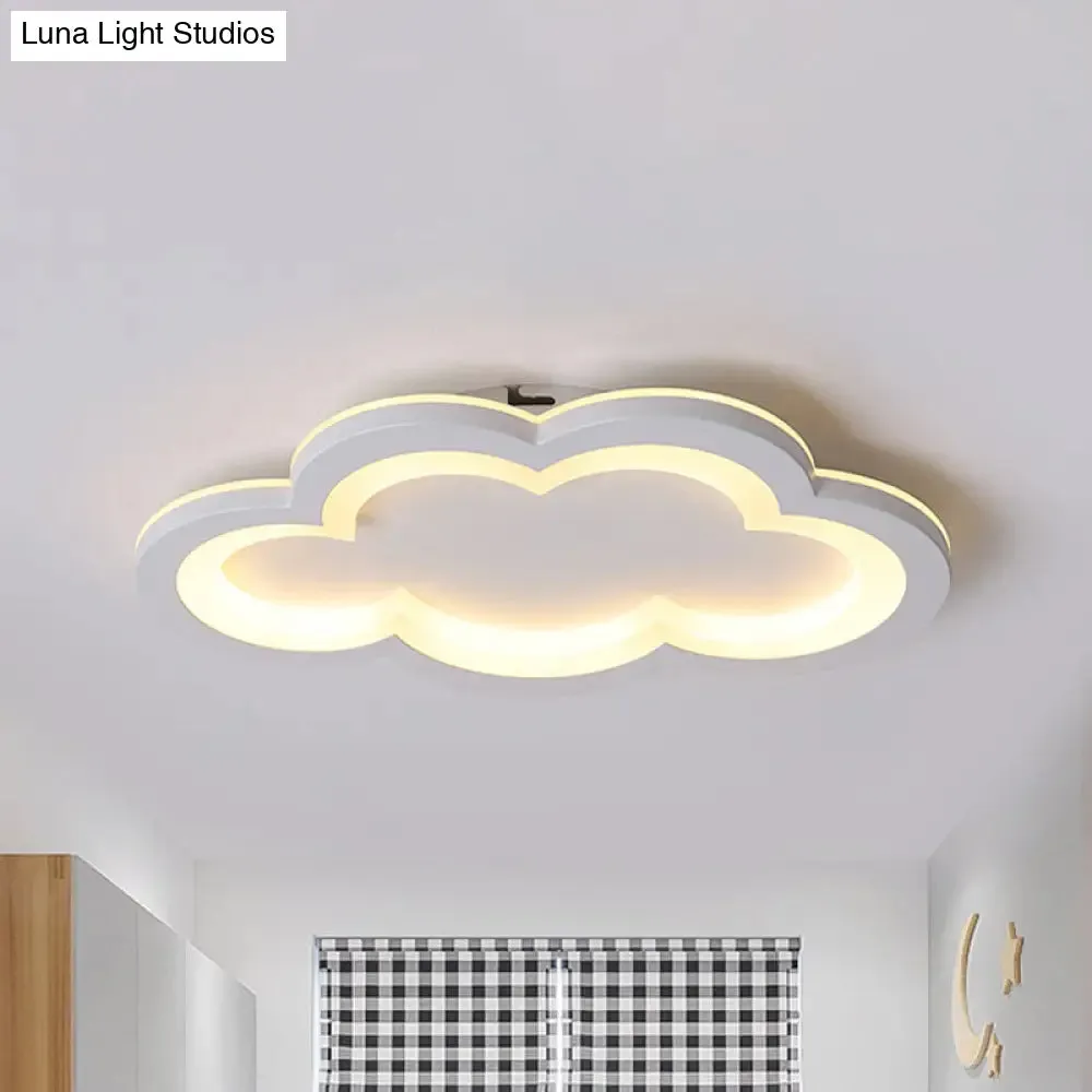 Modern Acrylic LED Flush Mount Cloud Ceiling Light for Play Room