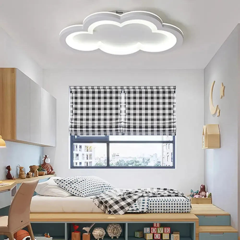 Modern Acrylic LED Flush Mount Cloud Ceiling Light for Play Room