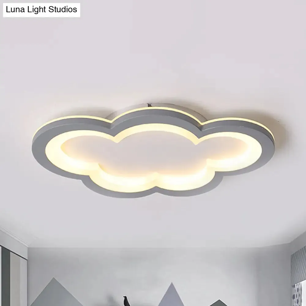 Modern Acrylic LED Flush Mount Cloud Ceiling Light for Play Room