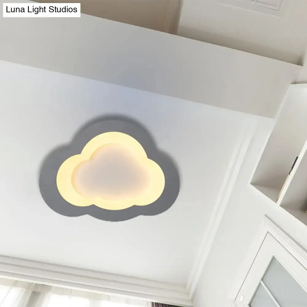 Modern Acrylic LED Flush Mount Cloud Ceiling Light for Play Room