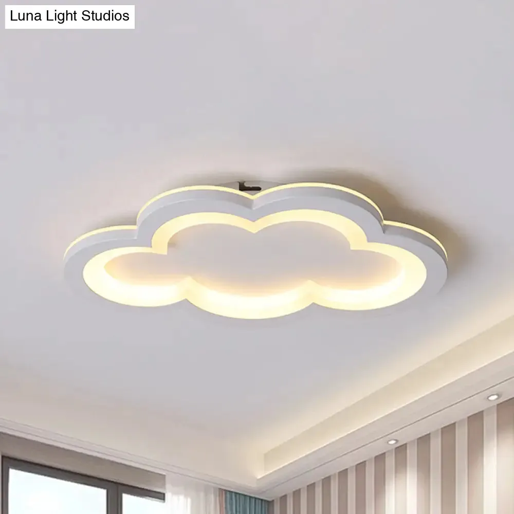 Modern Acrylic LED Flush Mount Cloud Ceiling Light for Play Room