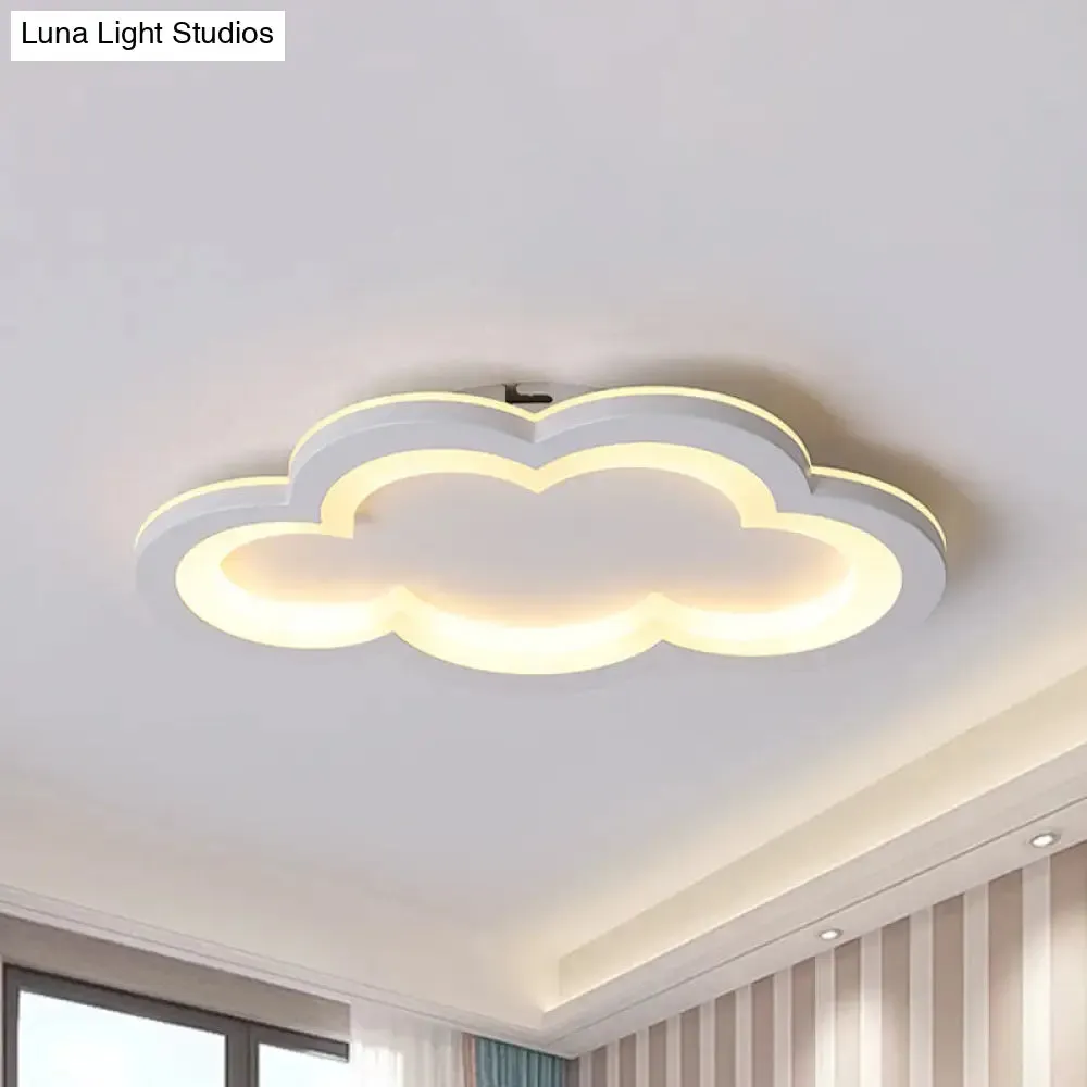 Modern Acrylic LED Flush Mount Cloud Ceiling Light for Play Room