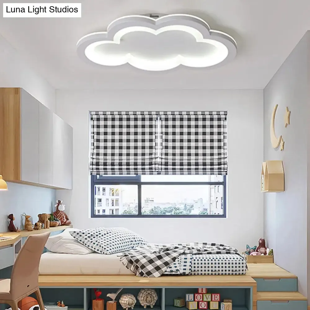 Modern Acrylic LED Flush Mount Cloud Ceiling Light for Play Room