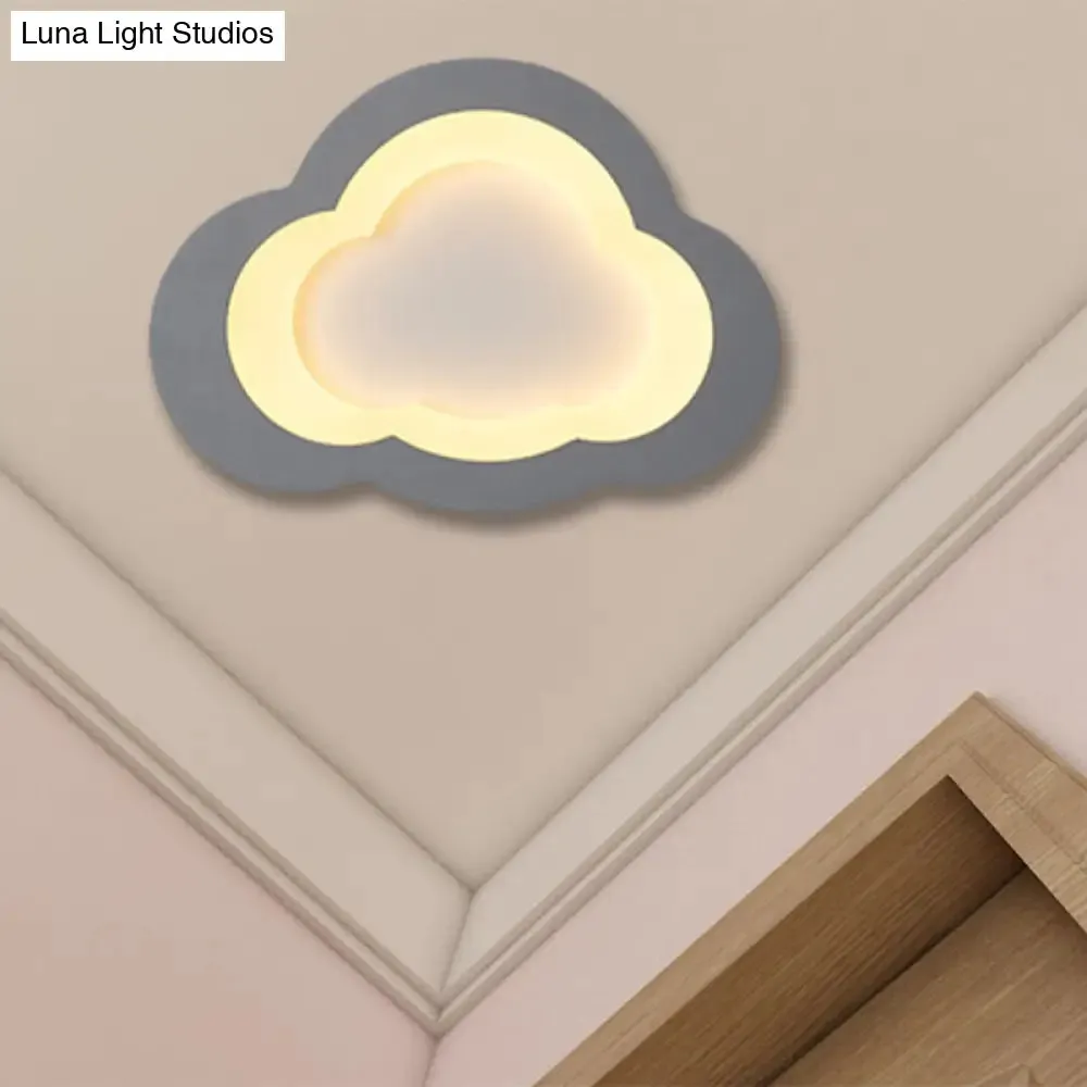 Modern Acrylic LED Flush Mount Cloud Ceiling Light for Play Room