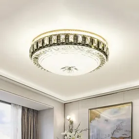 Modern Crystal Dome LED Flush Mount Lamp: Stylish Ceiling Lighting for Bedroom