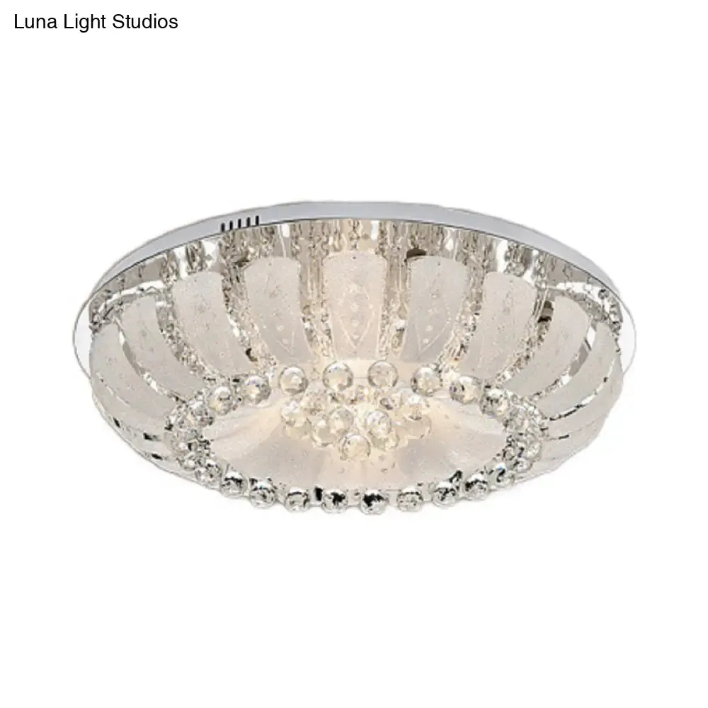 Modern Dome Crystal Ball Flush Light - 19.5"/23.5" Wide LED Ceiling Lamp