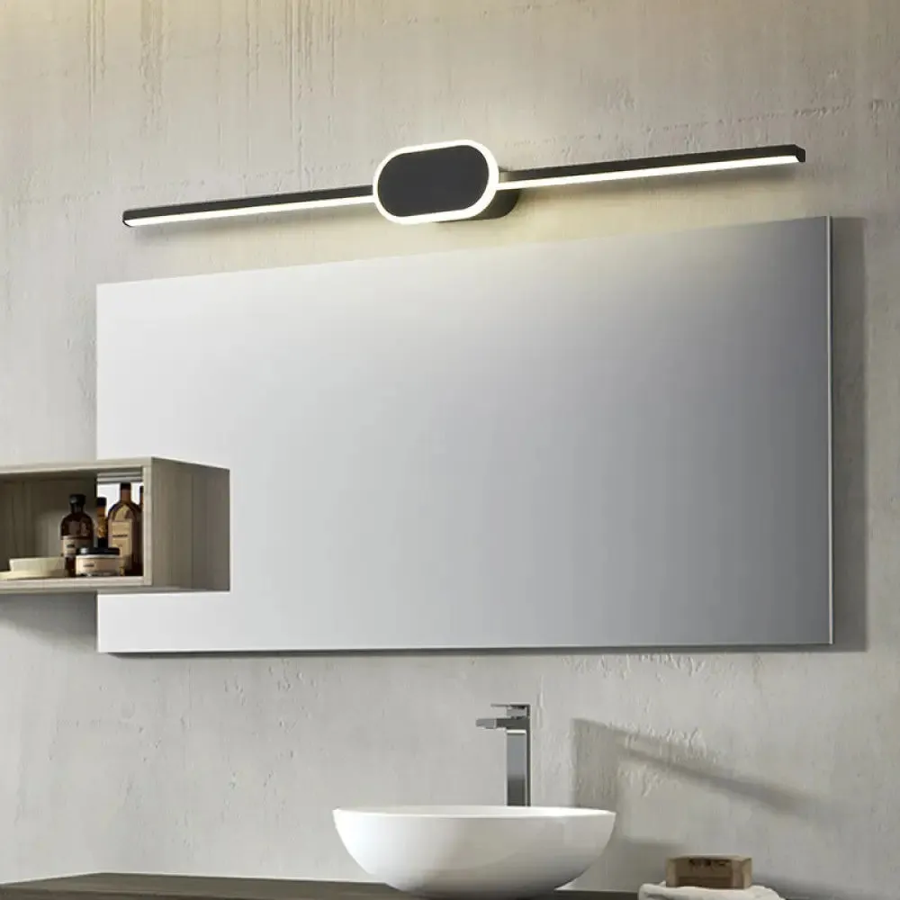 Modern Minimalist Metal Single Vanity Light - Linear Wall Fixture