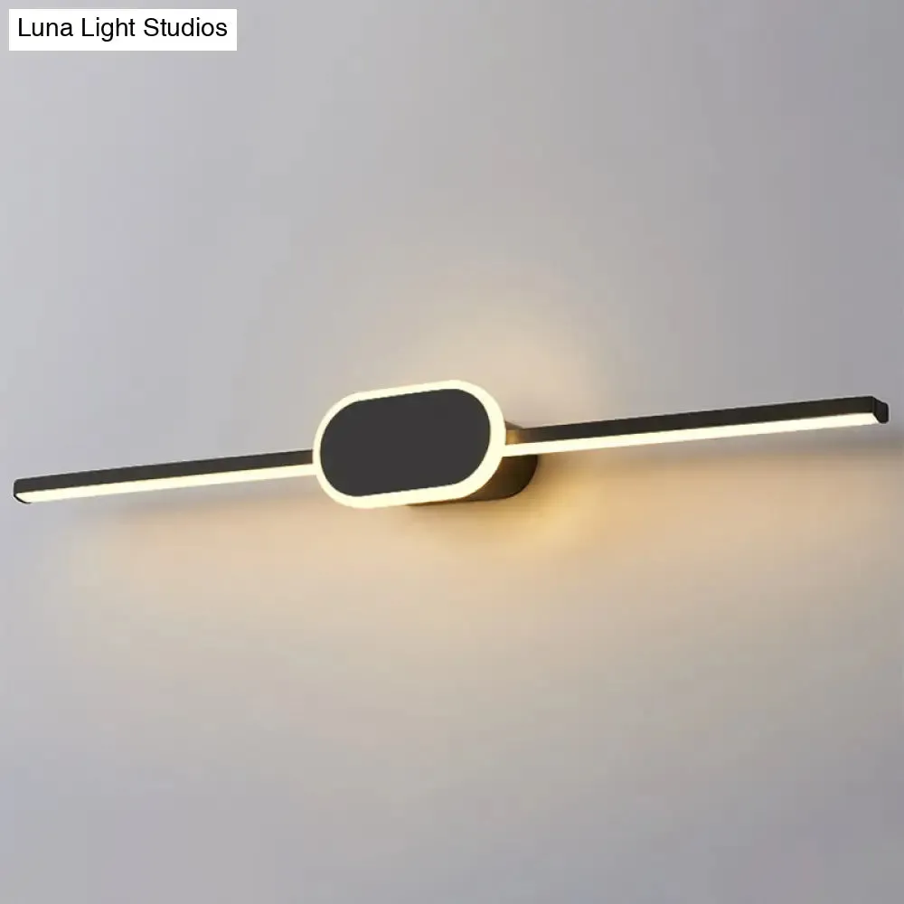 Modern Minimalist Metal Single Vanity Light - Linear Wall Fixture